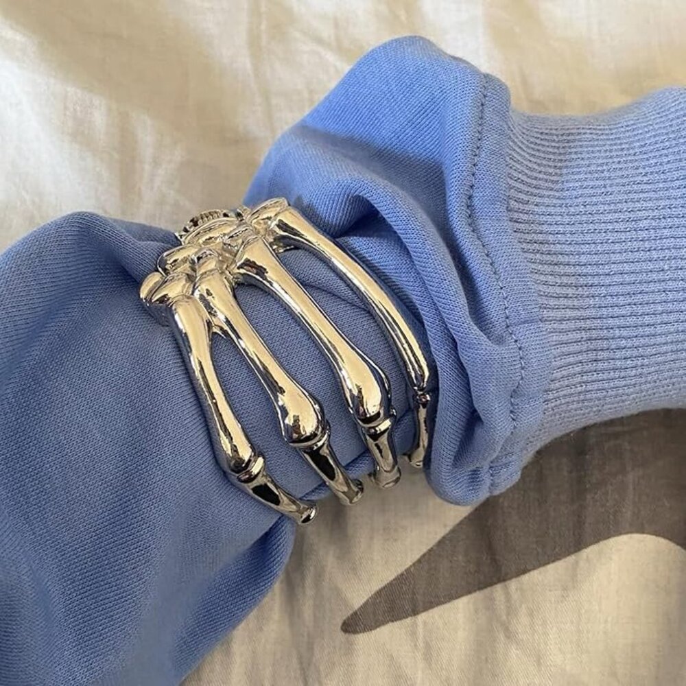 Goth Skeleton Hand Cuff Bracelet - image 5